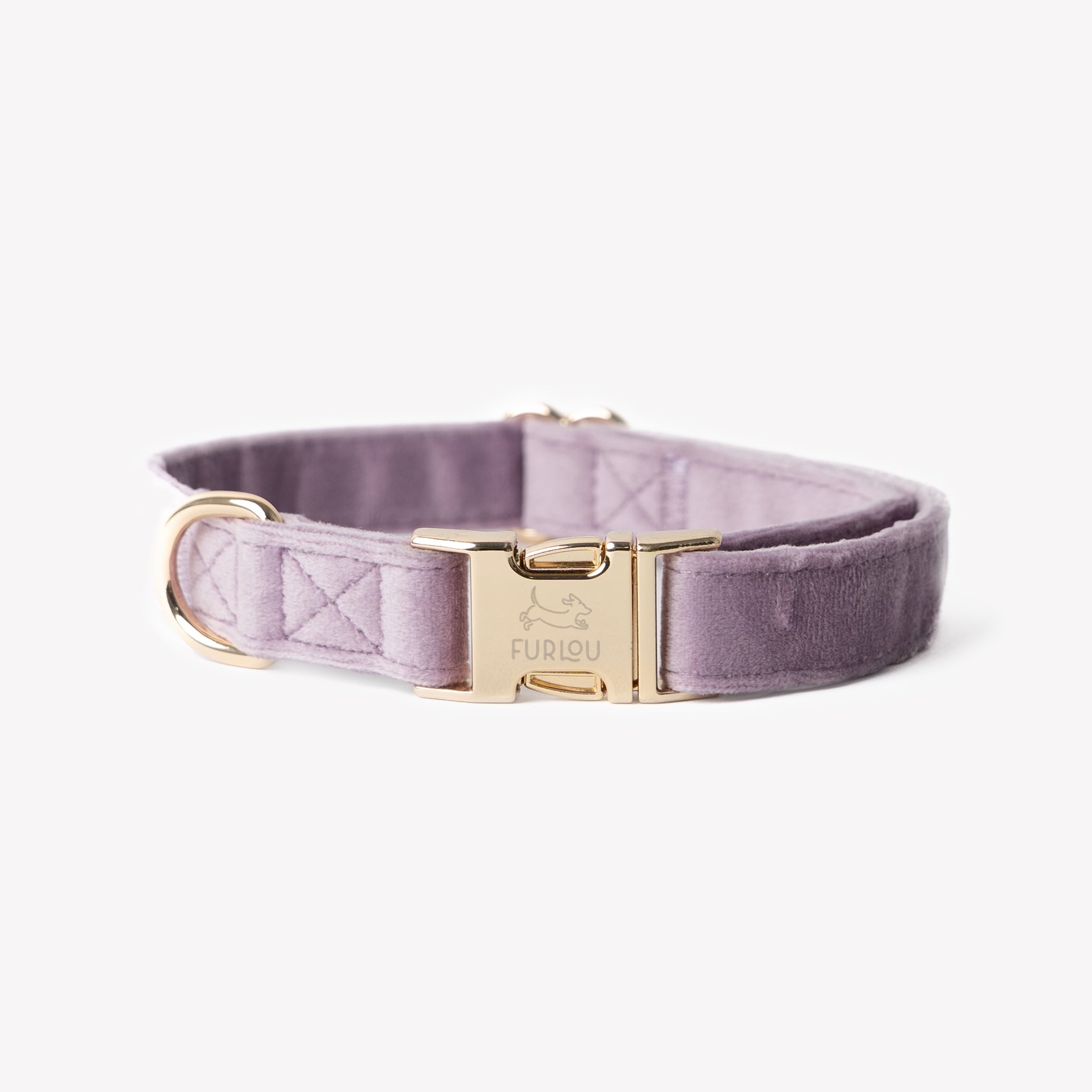 Lilac velvet dog collar