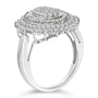 Anillo de cóctel de halo ovalado con diamantes de 2 ct. p.t. en plata de ley, foto 4