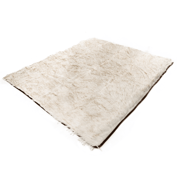 PupProtector Waterproof Throw Blanket, White with Brown Accents