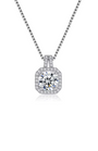 Two Carat Halo Cubic Zirconia Pendant Necklace, photo 9