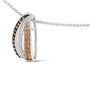 Collar con colgante de tres tonos con diamantes blancos y marrones de 1/2 ct. p.t. en plata de ley, foto 4