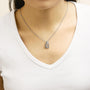 Collar con colgante de tres tonos con diamantes blancos y marrones de 1/2 ct. p.t. en plata de ley, foto 3