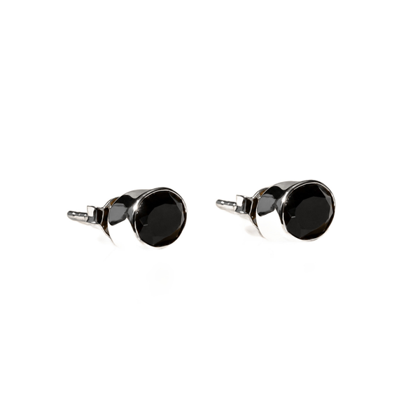 Aretes de botón de ónix para hombre, foto 1