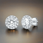 2 CTW Lab-Grown Diamond Halo Earrings in 14K Gold, photo 6