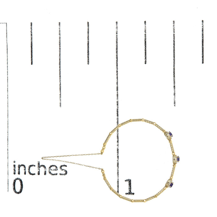 Pulsera de estaciones de halo con amatista morada y diamantes de 1/3 ct. p.t. en oro amarillo de 18K, foto 5