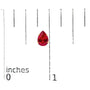 5x7mm Created Pear Ruby Solitaire Stud Earrings in 18K Yellow Gold, photo 5