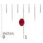 7x5mm Created Oval Ruby Solitaire Stud Earrings in 18K Yellow Gold, photo 5