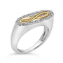 Anillo infinito con detalle de diamante en plata de ley bañada en oro amarillo de 14K, foto 3