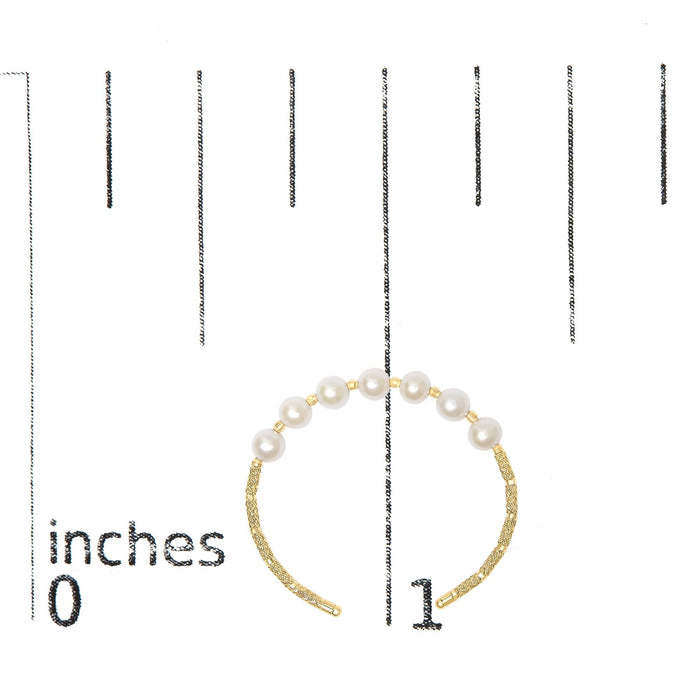 Freshwater Cultured Pearl Cuff Bangle Bracelet in 18K Yellow Gold, photo 5