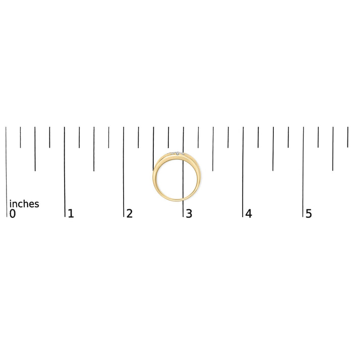 1/10 Ct. T.W. Diamond Star Burst Inlay Ring in 18K Yellow Gold, photo 7