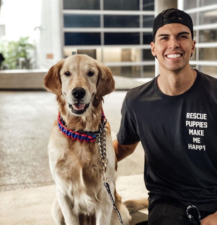 Rescue Puppies Make Me Happy Motto Unisex Crewneck Tee