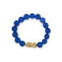 Blue Agate Beaded Dragon Charm Bracelet in 18K Yellow Gold, photo 4