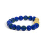 Pulsera con cuentas de azurita y dije de dragón en oro amarillo de 18K, foto 2