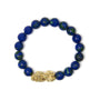 Pulsera con cuentas de azurita y dije de dragón en oro amarillo de 18K, foto 4