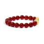 Pulsera de dijes con dije de dragón y cuentas de ágata roja en oro amarillo de 18K, foto 2