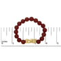 Pulsera de dijes con dije de dragón y cuentas de ágata roja en oro amarillo de 18K, foto 5