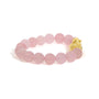 Dragon Charm Natural Rose Quartz Beaded Charm Bracelet in 18K Yellow Gold, photo 2