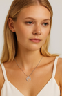 Collar con colgante de corazón abierto de cristal, foto 4