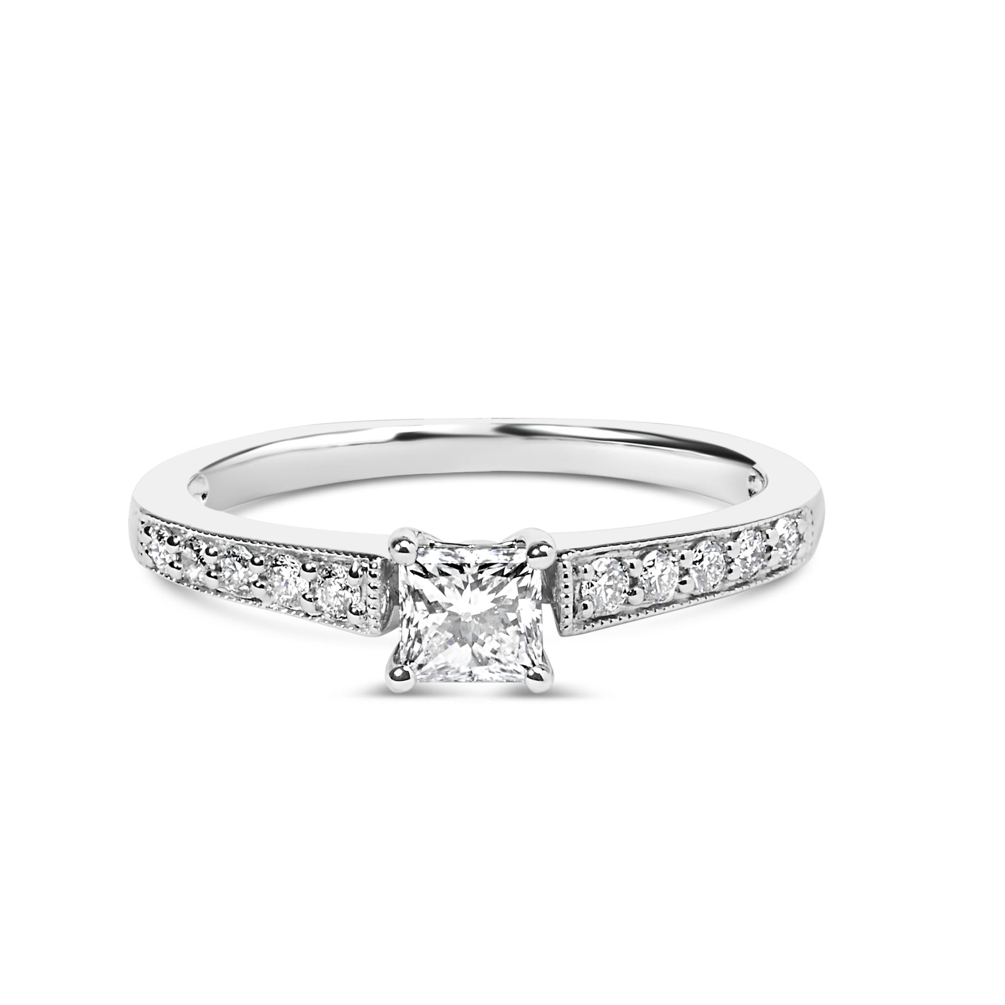 1/2 Ct. T.W. Diamond Princess-Cut Diamond Engagement Ring in 14K White Gold, photo 1