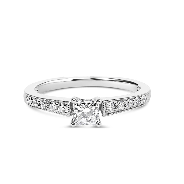 1/2 Ct. T.W. Diamond Princess-Cut Diamond Engagement Ring in 14K White Gold, photo 1