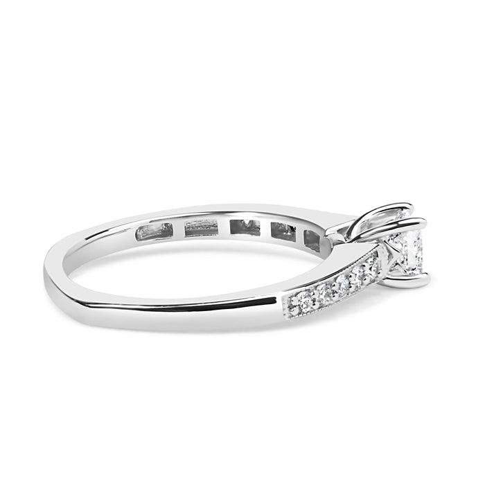 1/2 Ct. T.W. Diamond Princess-Cut Diamond Engagement Ring in 14K White Gold, photo 2