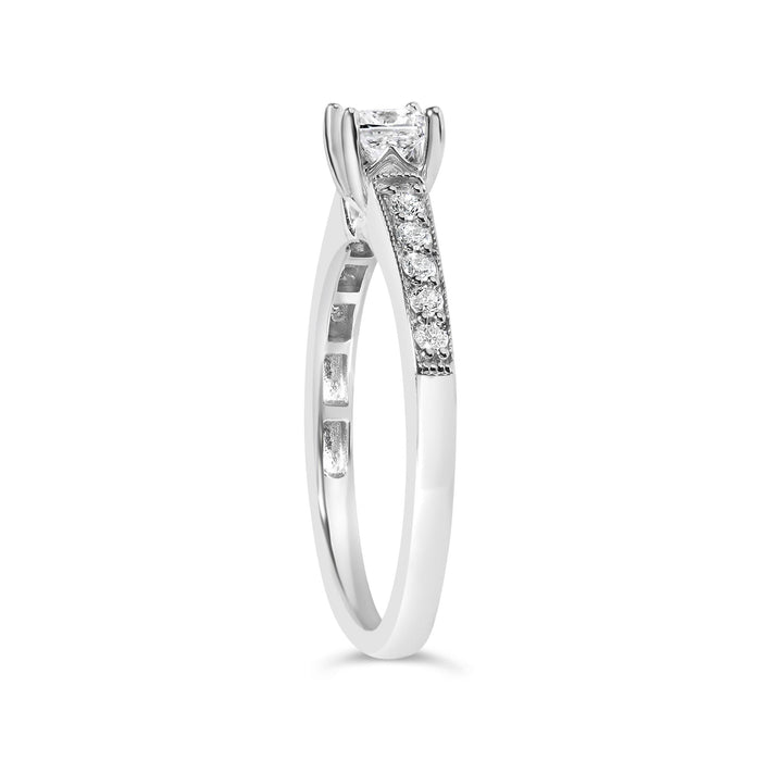 1/2 Ct. T.W. Diamond Princess-Cut Diamond Engagement Ring in 14K White Gold, photo 5