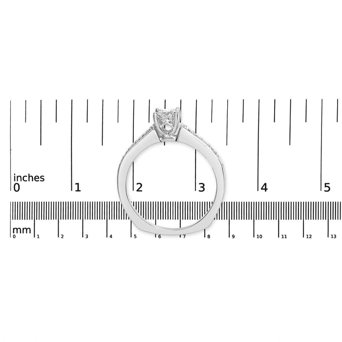 1/2 Ct. T.W. Diamond Princess-Cut Diamond Engagement Ring in 14K White Gold, photo 7