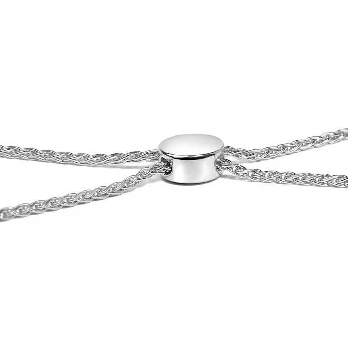 Pulsera bolo de doble onda con diamantes de 1/2 ct. p.t. en plata de ley, foto 2
