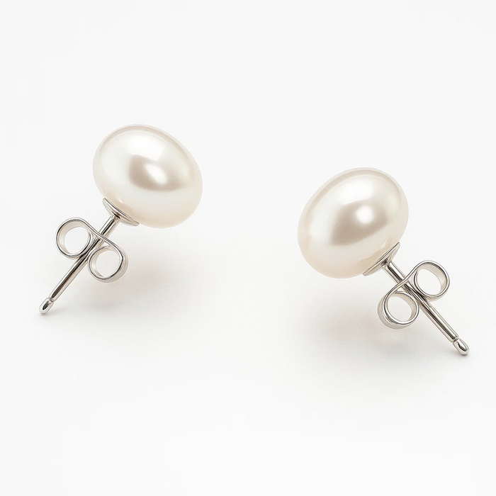 6-7 mm White Freshwater Pearl Stud Earrings, photo 3