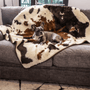 PupProtector Waterproof Throw Blanket, Brown Faux Cowhide, photo 2