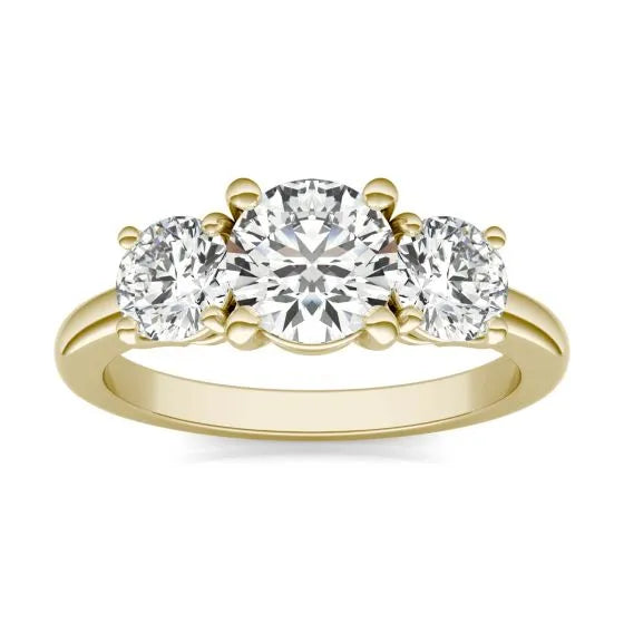 2 CTW Lab-Grown Diamond Three Stone Ring in 14K Gold, photo 1