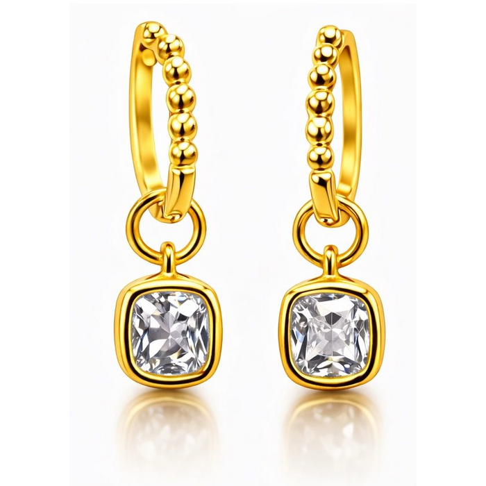 1 CTW Lab-Created Moissanite Drop Earrings in Gold Vermeil, photo 5