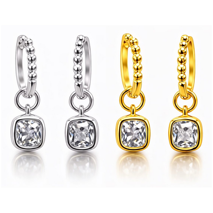 1 CTW Lab-Created Moissanite Drop Earrings in Gold Vermeil, photo 6