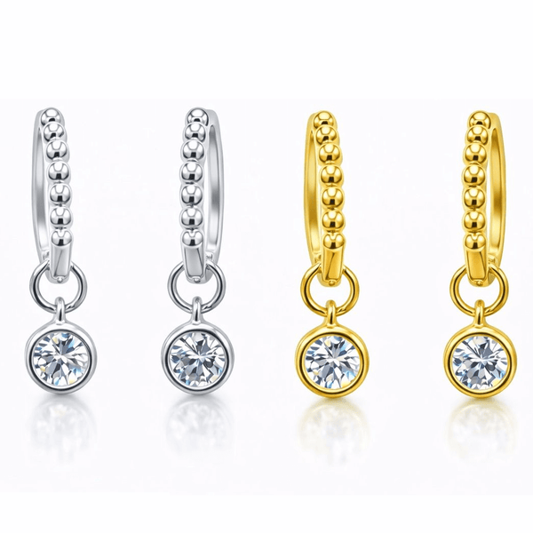 1 CTW Lab-Created Moissanite Drop Earrings in Gold Vermeil, photo 1