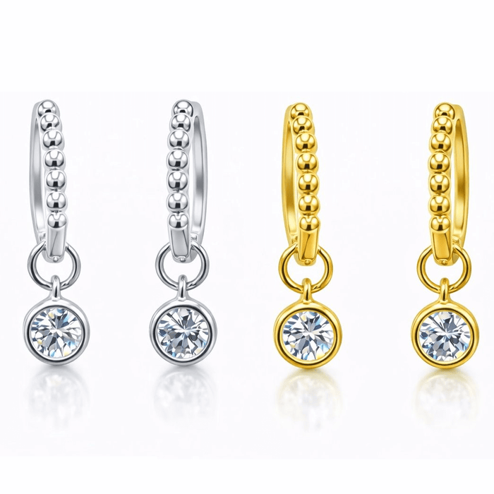 1 CTW Lab-Created Moissanite Drop Earrings in Gold Vermeil, photo 1