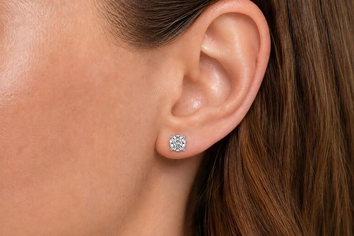 IGI Certified Lab-Grown Diamond Solitaire Stud Earrings in 14K Gold, photo 24