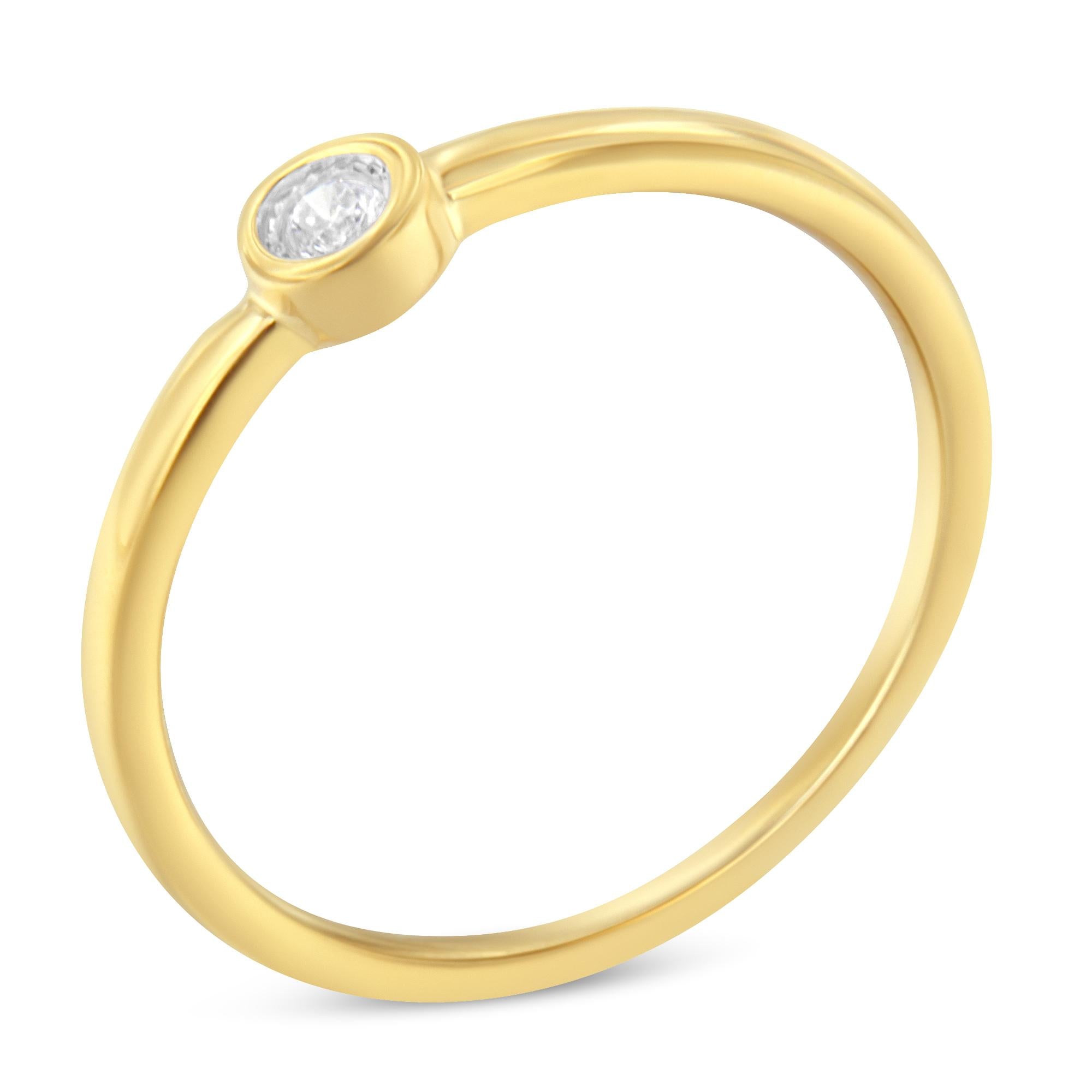 Anillo Miracle-Set con diamantes de 1/20 ct. p.t. en plata de ley bañada en oro amarillo de 14K, foto 1