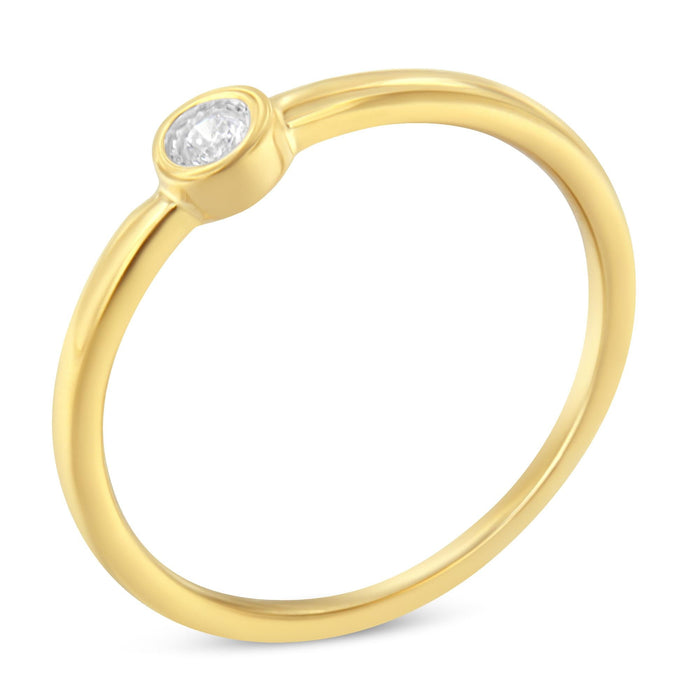 Anillo Miracle-Set con diamantes de 1/20 ct. p.t. en plata de ley bañada en oro amarillo de 14K, foto 1