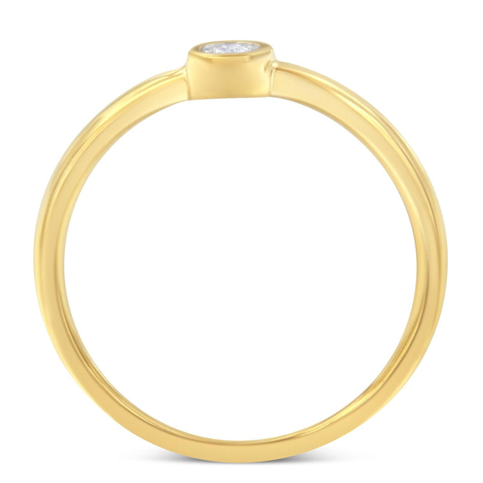 Anillo Miracle-Set con diamantes de 1/20 ct. p.t. en plata de ley bañada en oro amarillo de 14K, foto 2