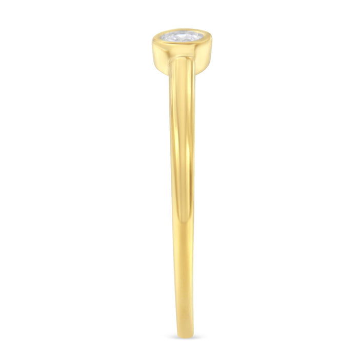 Anillo Miracle-Set con diamantes de 1/20 ct. p.t. en plata de ley bañada en oro amarillo de 14K, foto 5