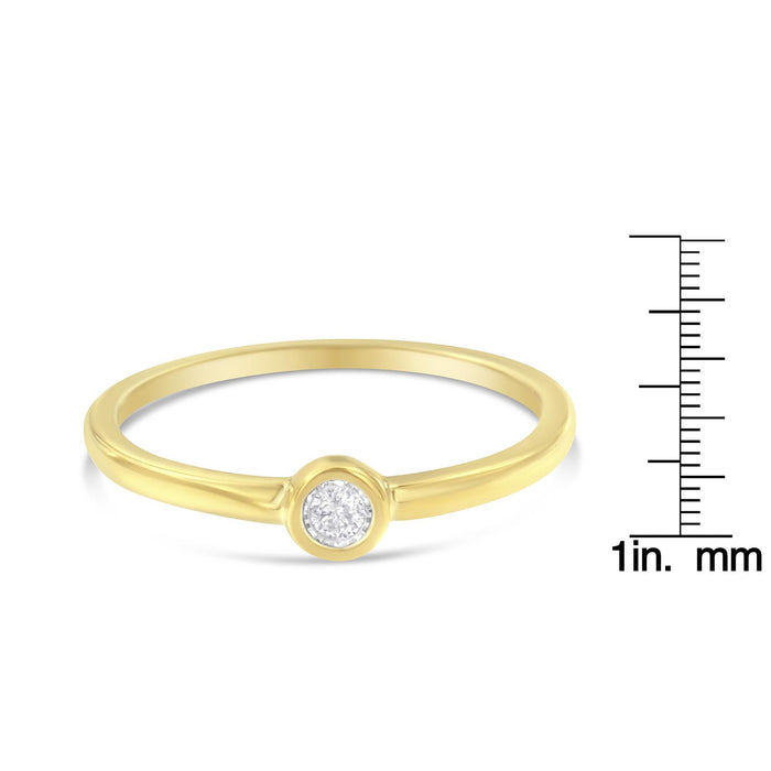Anillo Miracle-Set con diamantes de 1/20 ct. p.t. en plata de ley bañada en oro amarillo de 14K, foto 6