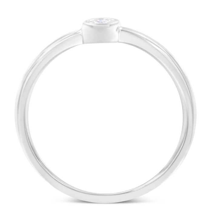 0.05 Ct. T.W. Miracle-Set Diamond Round-Shaped Promise Ring in Sterling Silver, photo 2