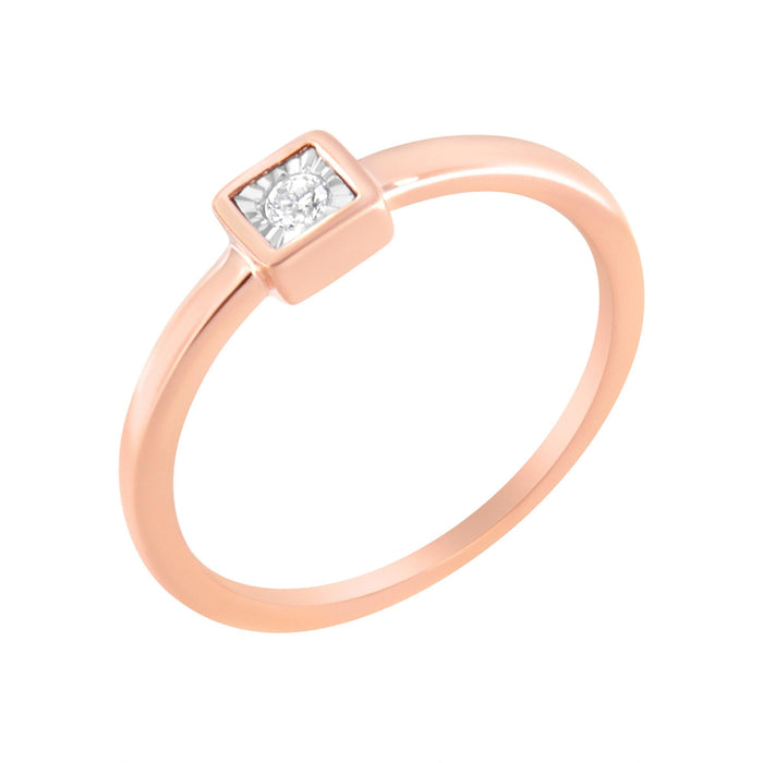 1/20 Ct. T.W. Miracle-Set Diamond Promise Ring in 14K Rose Gold-Plated Sterling Silver, photo 1