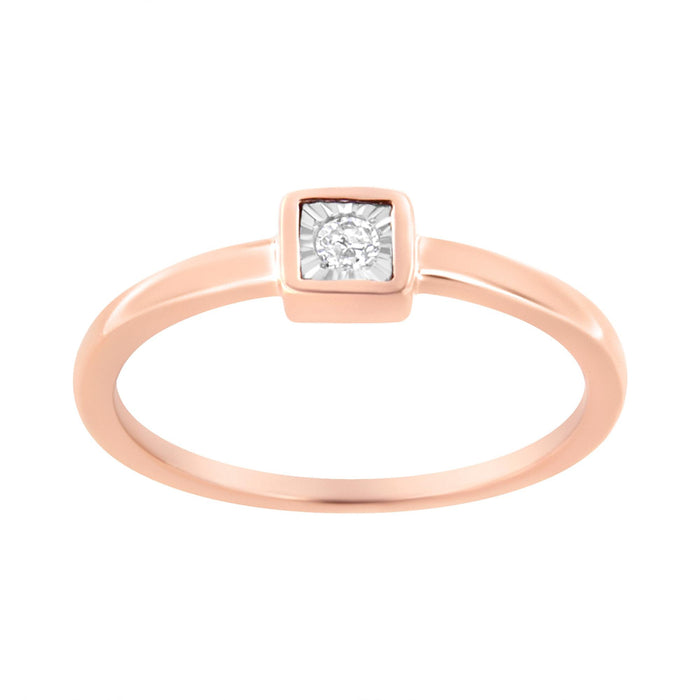 1/20 Ct. T.W. Miracle-Set Diamond Promise Ring in 14K Rose Gold-Plated Sterling Silver, photo 2