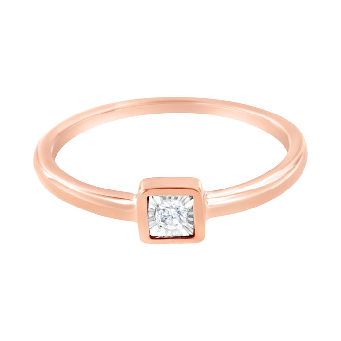 1/20 Ct. T.W. Miracle-Set Diamond Promise Ring in 14K Rose Gold-Plated Sterling Silver, photo 4