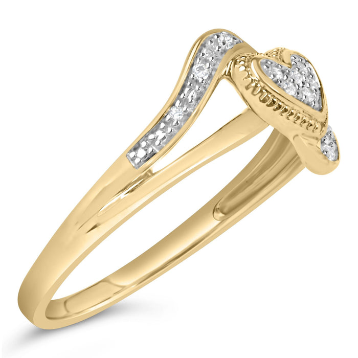 Diamond Accent Filigree Heart Promise Ring in 14K Yellow Gold-Plated Sterling Silver, photo 4