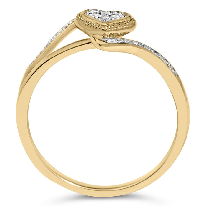 Diamond Accent Filigree Heart Promise Ring in 14K Yellow Gold-Plated Sterling Silver, photo 6