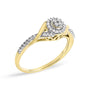 Anillo de promesa de remolino y halo con diamantes de 1/10 ct. p.t. en oro amarillo de 10K, foto 4