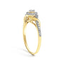 Anillo de promesa de remolino y halo con diamantes de 1/10 ct. p.t. en oro amarillo de 10K, foto 5