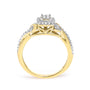 Anillo de compromiso con aro trenzado y halo compuesto de diamantes de 1/10 ct. p.t. en oro amarillo de 10K, foto 7